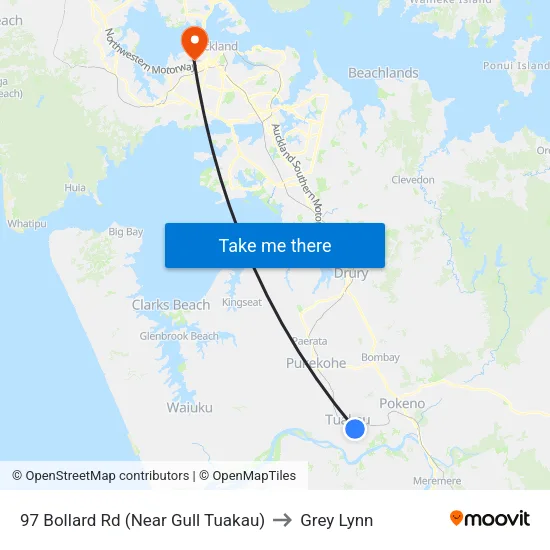 97 Bollard Rd, Tuakau (Near Gull) to Grey Lynn map