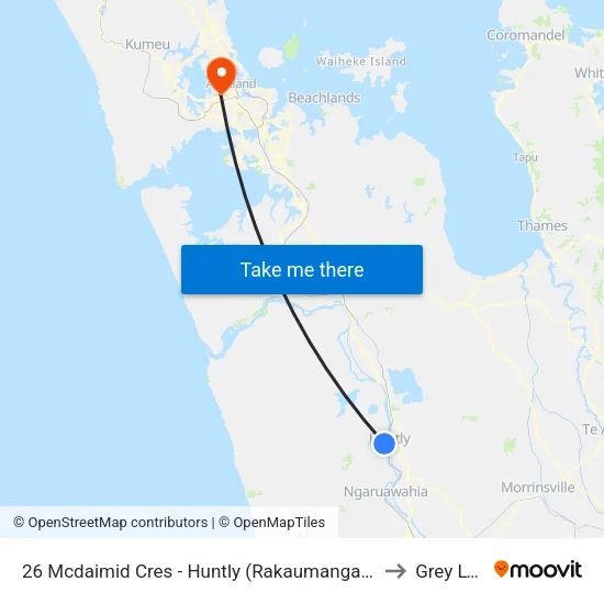 26 Mcdaimid Cres, Huntly (Rakaumanga School) to Grey Lynn map