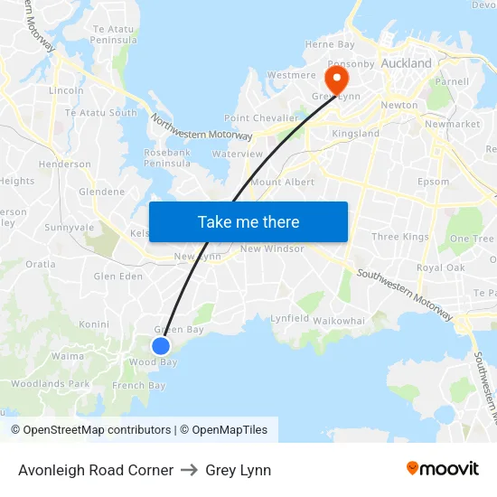 Avonleigh Road Corner to Grey Lynn map