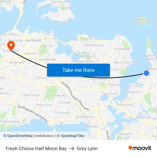 Fresh Choice Half Moon Bay to Grey Lynn map