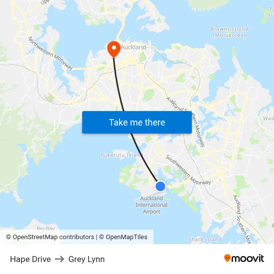 Hape Drive to Grey Lynn map