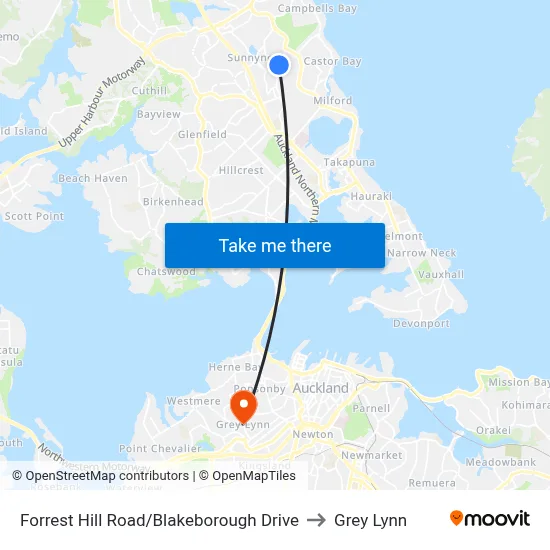 Forrest Hill Road/Blakeborough Drive to Grey Lynn map