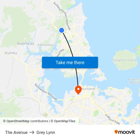 The Avenue to Grey Lynn map