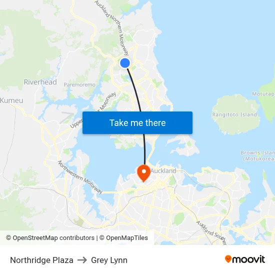 Northridge Plaza to Grey Lynn map