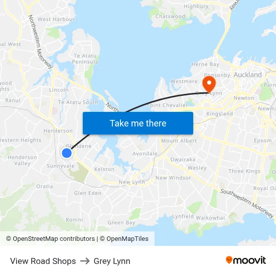 View Road Shops to Grey Lynn map
