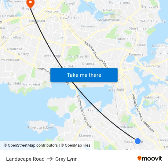 Landscape Road to Grey Lynn map