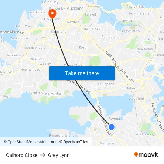 Calhorp Close to Grey Lynn map