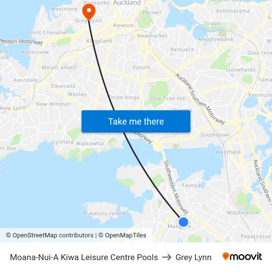 Moana-Nui-A Kiwa Leisure Centre Pools to Grey Lynn map
