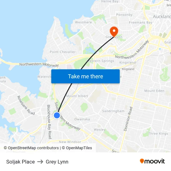 Soljak Place to Grey Lynn map