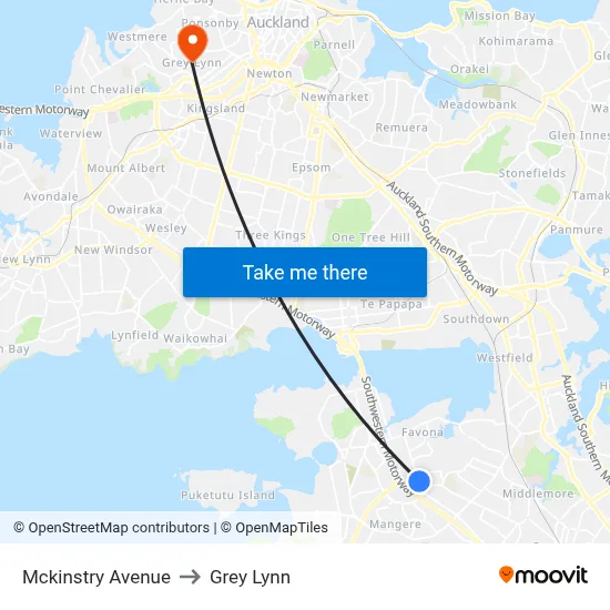 Mckinstry Avenue to Grey Lynn map
