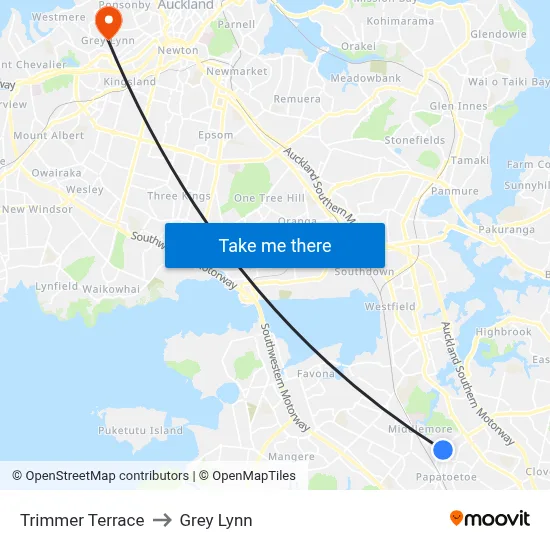 Trimmer Terrace to Grey Lynn map