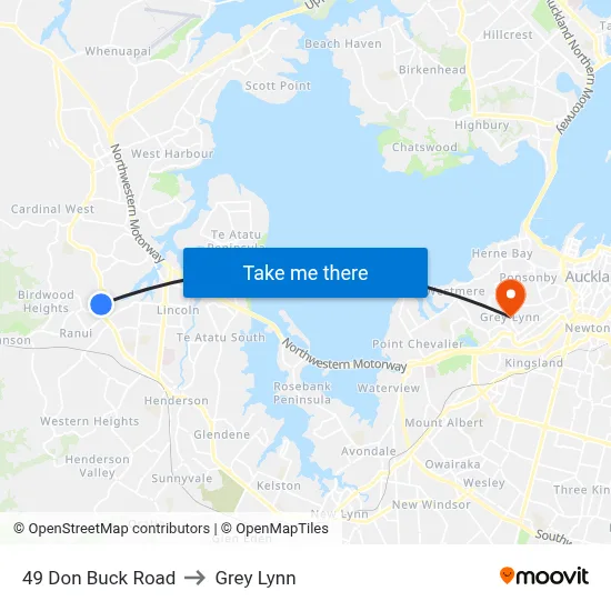 49 Don Buck Road to Grey Lynn map