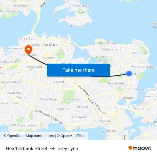 Heatherbank Street to Grey Lynn map