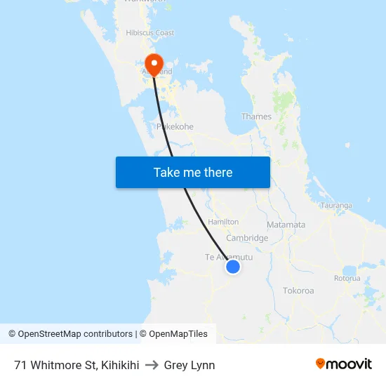 71 Whitmore St, Kihikihi to Grey Lynn map