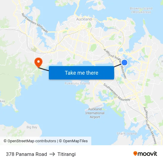 378 Panama Road to Titirangi map