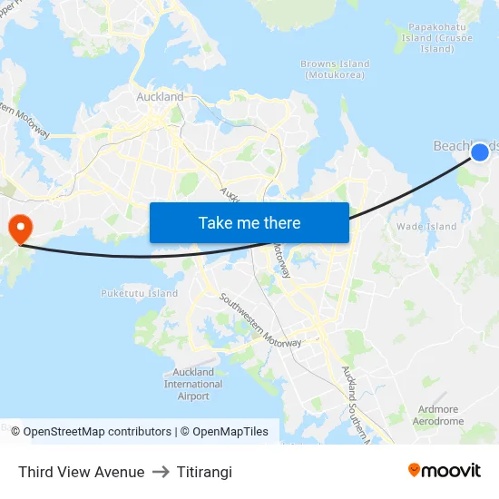 Third View Avenue to Titirangi map
