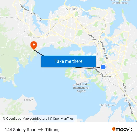 144 Shirley Road to Titirangi map