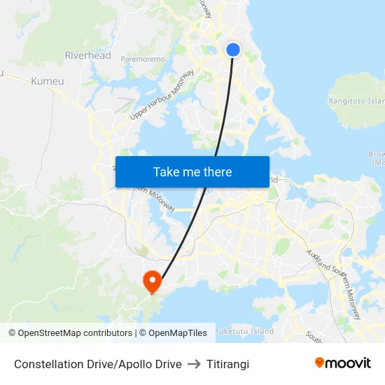 Constellation Drive/Apollo Drive to Titirangi map