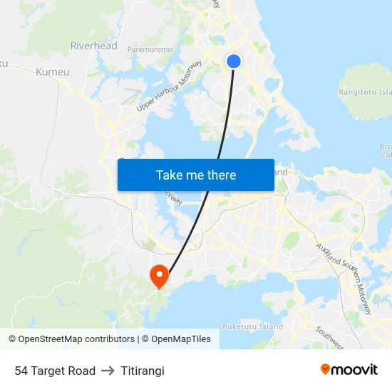 54 Target Road to Titirangi map