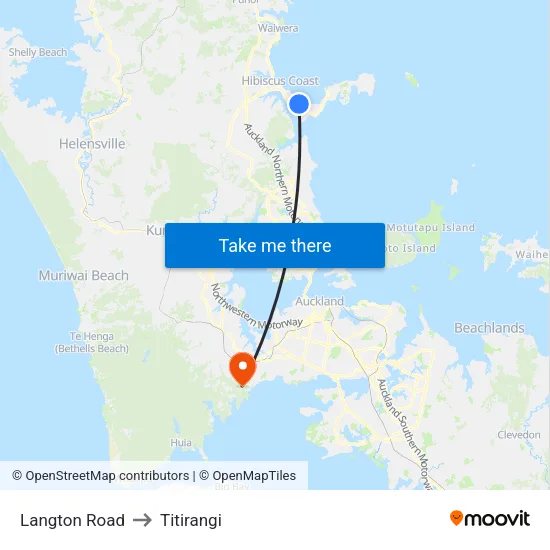 Langton Road to Titirangi map
