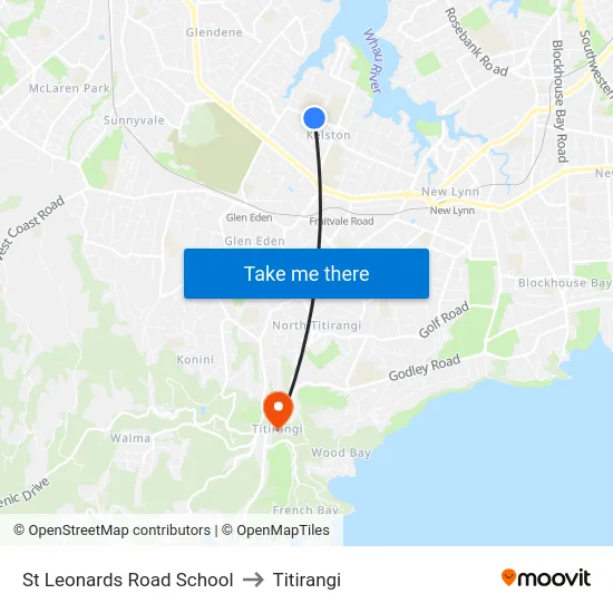St Leonards Road School to Titirangi map