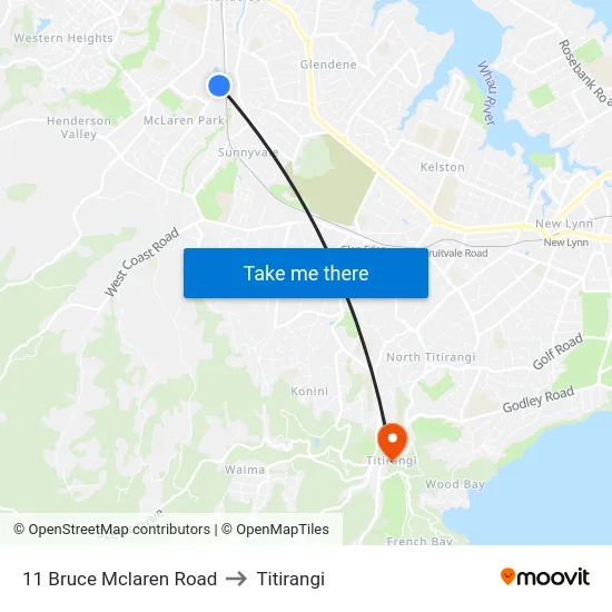 11 Bruce Mclaren Road to Titirangi map