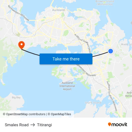 Smales Road to Titirangi map