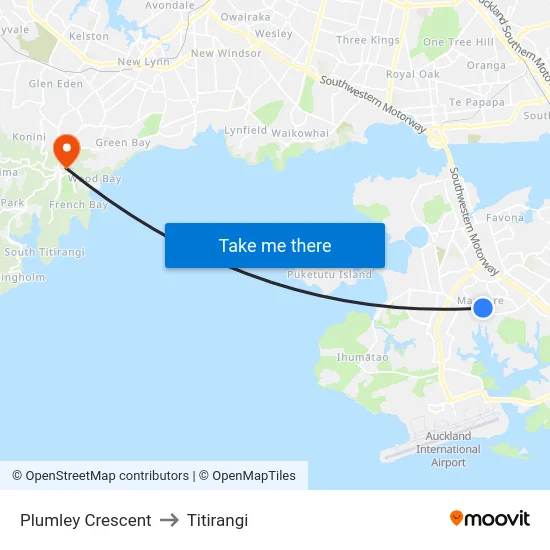 Plumley Crescent to Titirangi map