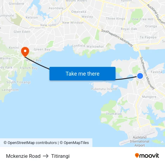 Mckenzie Road to Titirangi map