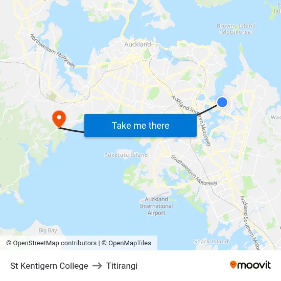 St Kentigern College to Titirangi map