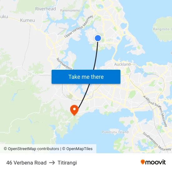 46 Verbena Road to Titirangi map