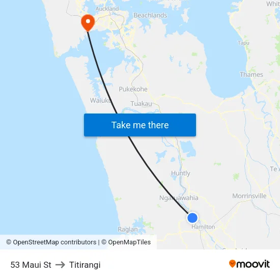 53 Maui St, Hamilton to Titirangi map