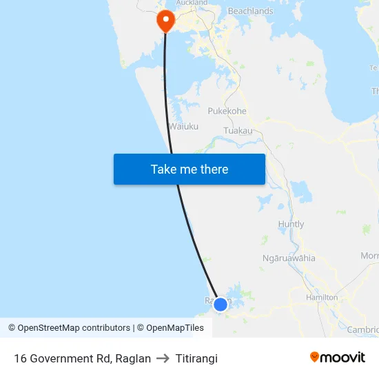 16 Government Rd, Raglan to Titirangi map