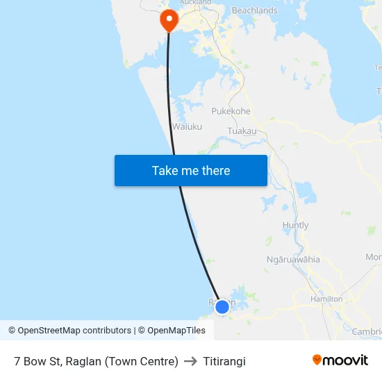 7 Bow St, Raglan (Town Centre) to Titirangi map