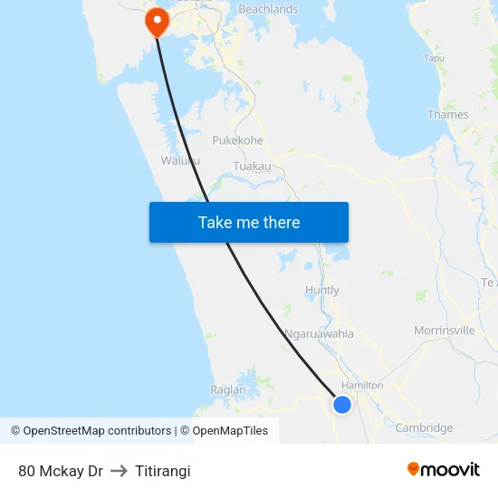 80 Mckay Dr, Hamilton to Titirangi map