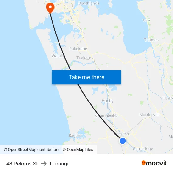 48 Pelorus St, Hamilton to Titirangi map