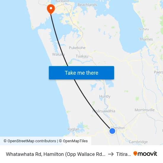 Whatawhata Rd, Hamilton (Opp Wallace Rd) (Hail2ride) to Titirangi map