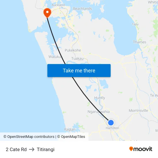 2 Cate Rd, Hamilton to Titirangi map