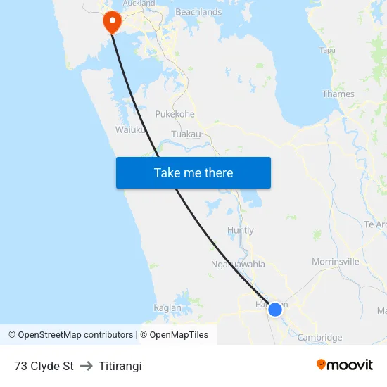 73 Clyde St, Hamilton to Titirangi map