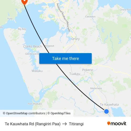 Te Kauwhata Rd, Rangiriri (Rangiriri Paa) to Titirangi map
