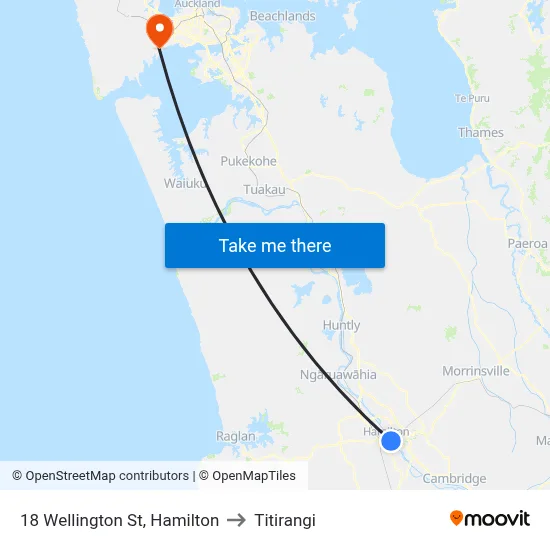 18 Wellington St, Hamilton to Titirangi map