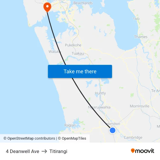 4 Deanwell Ave, Hamilton to Titirangi map