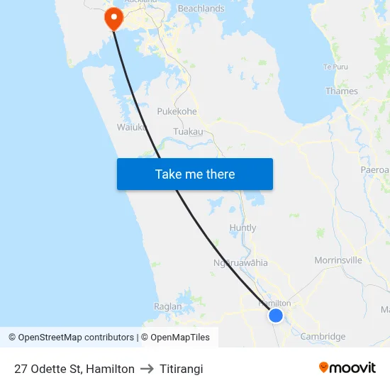 27 Odette St, Hamilton to Titirangi map