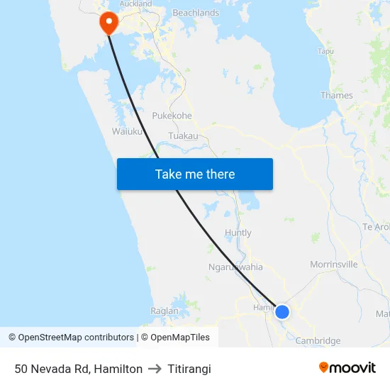 50 Nevada Rd, Hamilton to Titirangi map