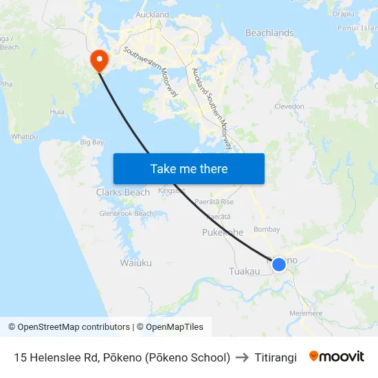 15 Helenslee Rd, Pōkeno (Pōkeno School) to Titirangi map