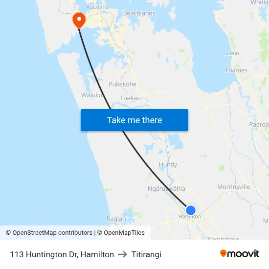 113 Huntington Dr, Hamilton to Titirangi map