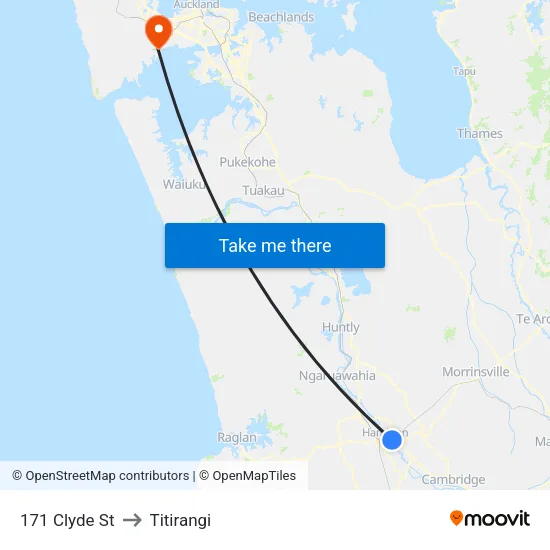 171 Clyde St, Hamilton to Titirangi map