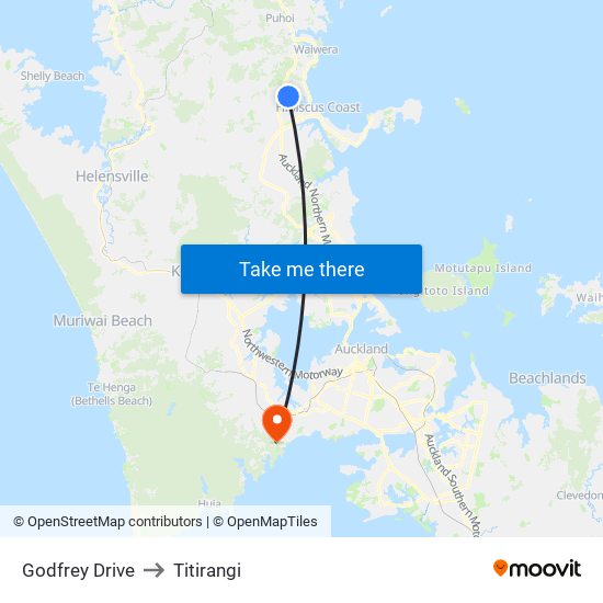 Godfrey Drive to Titirangi map