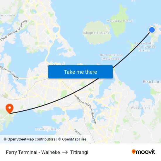 Ferry Terminal - Waiheke to Titirangi map