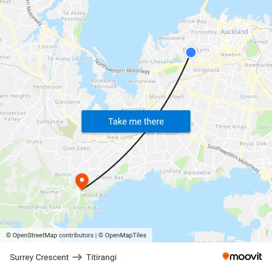 Surrey Crescent to Titirangi map